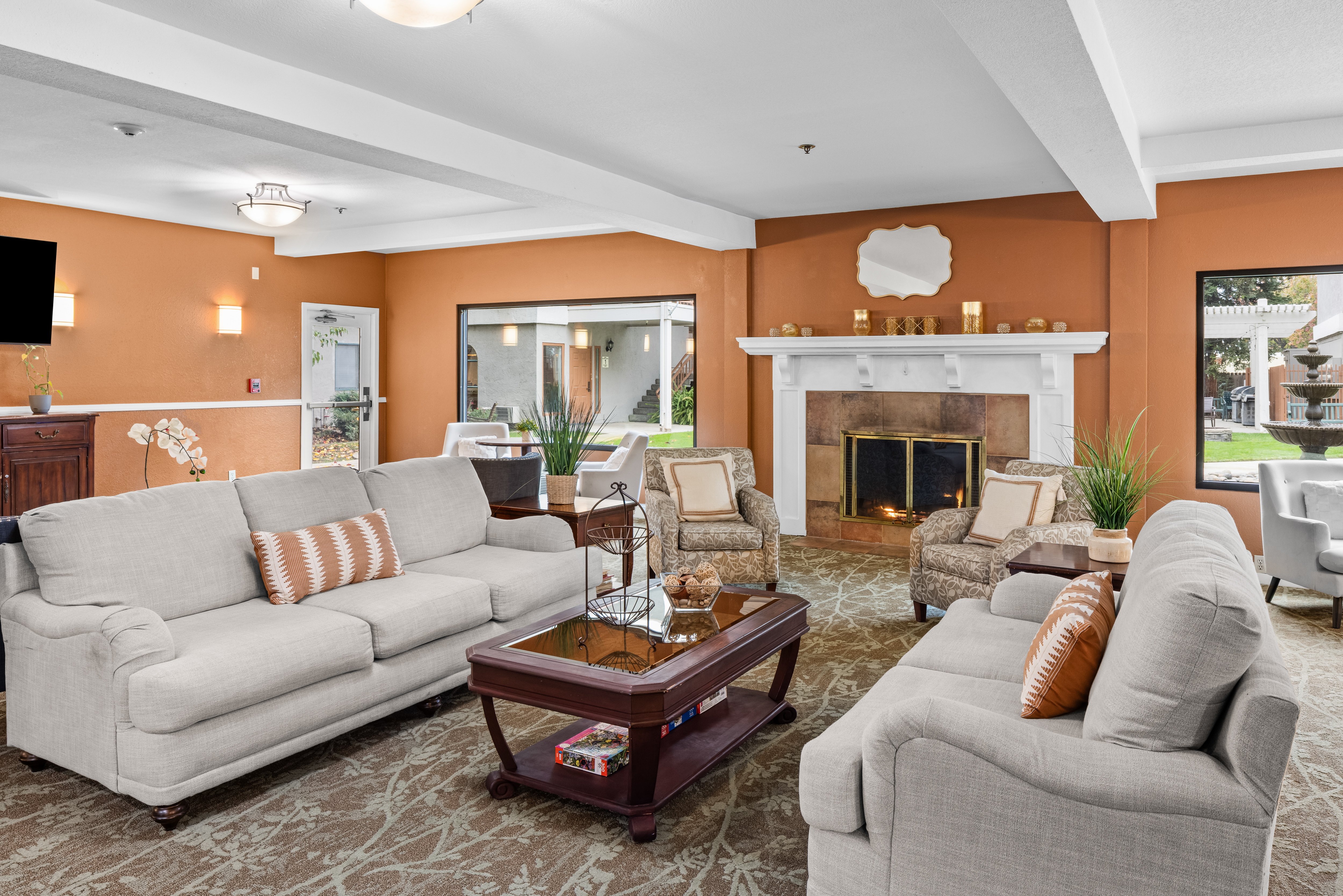 Marbella Tracy common area fireplace