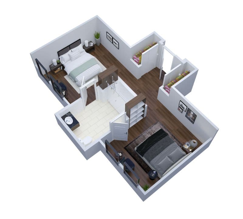 The Duke Shared Suite floor plan